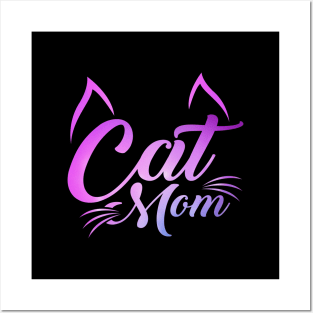 'Cat Mom' Adorable Cats Lover Gift Posters and Art